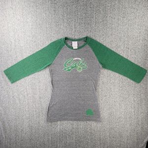 5th & Ocean Chicago Cubs Shirt Womens S Small Green Gray Raglan St Patricks Day